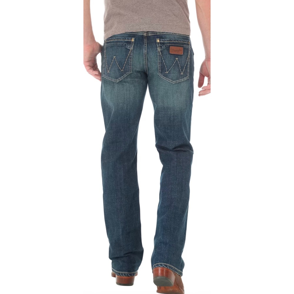 Wrangler Retro Slim Boot Jeans Mens 40x32 Blue Denim Bootcut 10WLT77LY - Picture 2 of 11